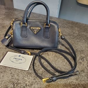 Prada crossbody mini purse blue authentic